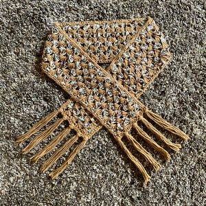 Vintage Crocheted Multicolor/Sparkle Yarn Scarf